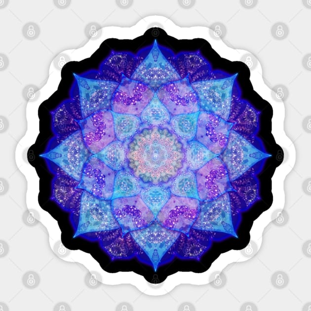 Purple Blue Mandala Design, Sacred Geometry Sticker by Dream and Design